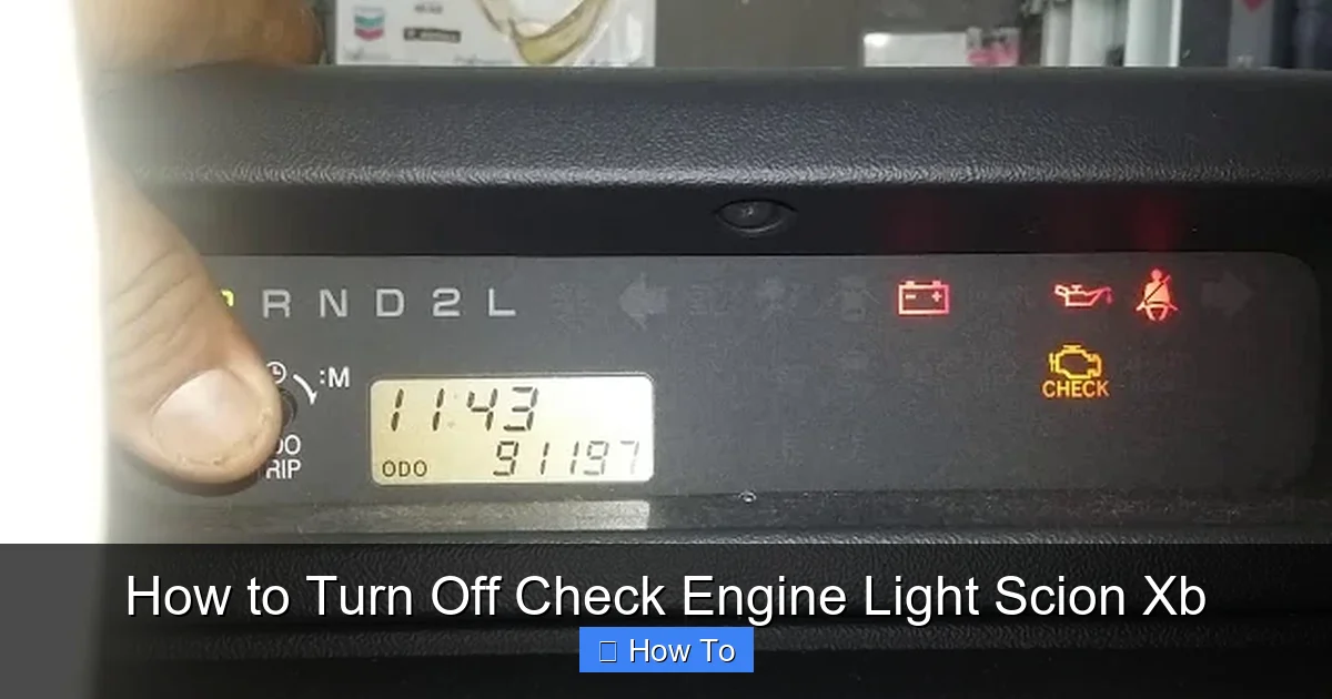 How to Turn Off Check Engine Light Scion Xb