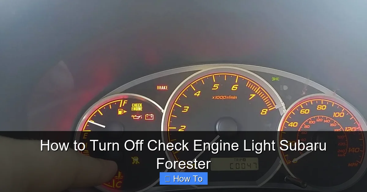How to Turn Off Check Engine Light Subaru Forester