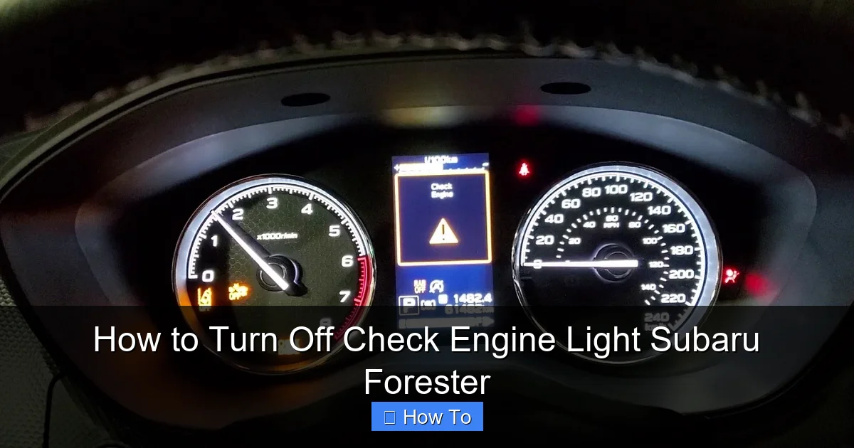 How to Turn Off Check Engine Light Subaru Forester