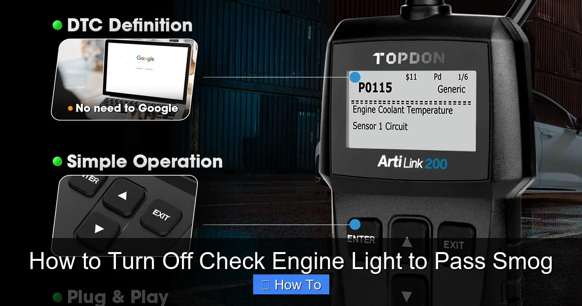 How to Turn Off Check Engine Light to Pass Smog