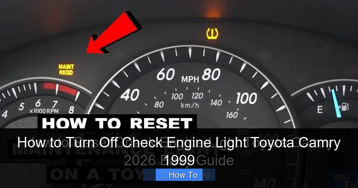 How to Turn Off Check Engine Light Toyota Camry 1999