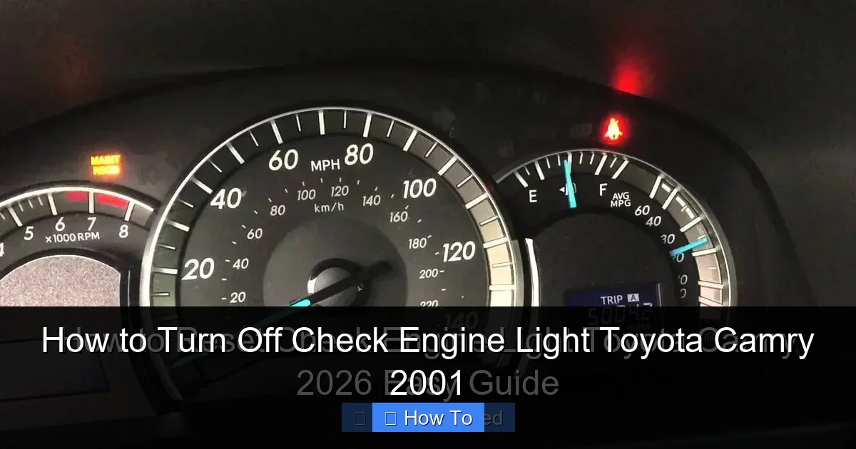 How to Turn Off Check Engine Light Toyota Camry 2001