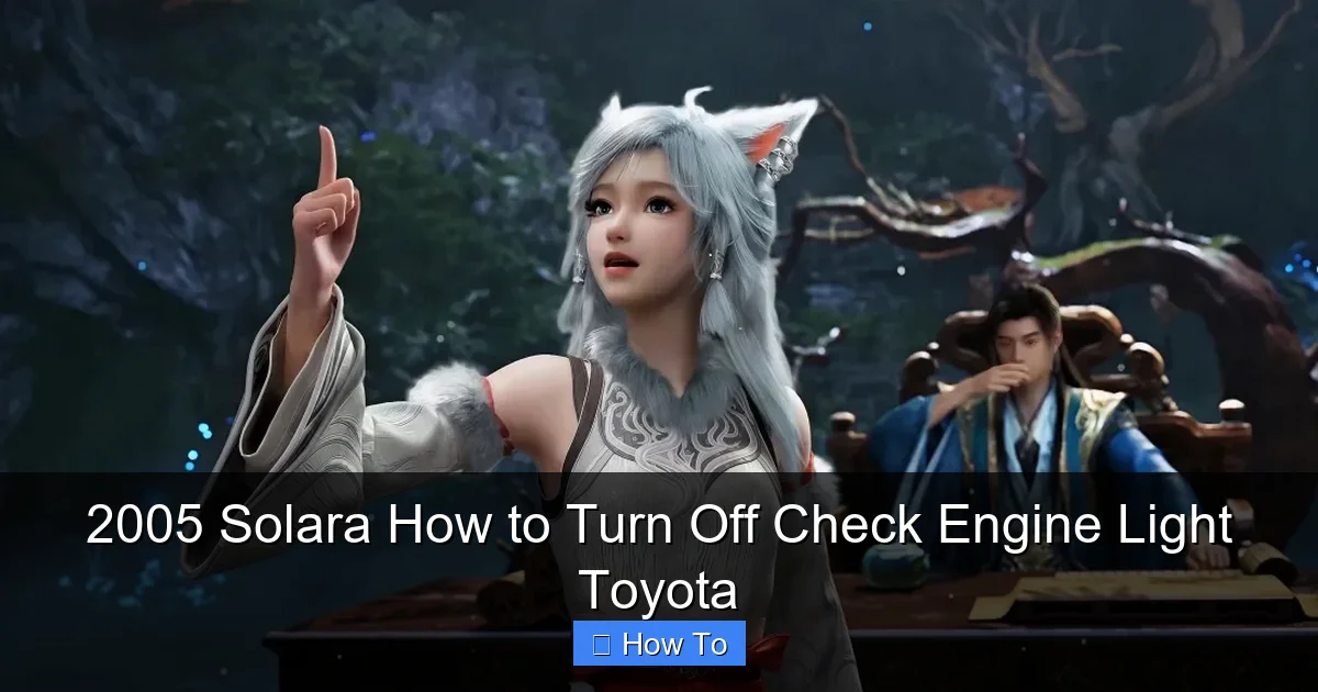2005 Solara How to Turn Off Check Engine Light Toyota