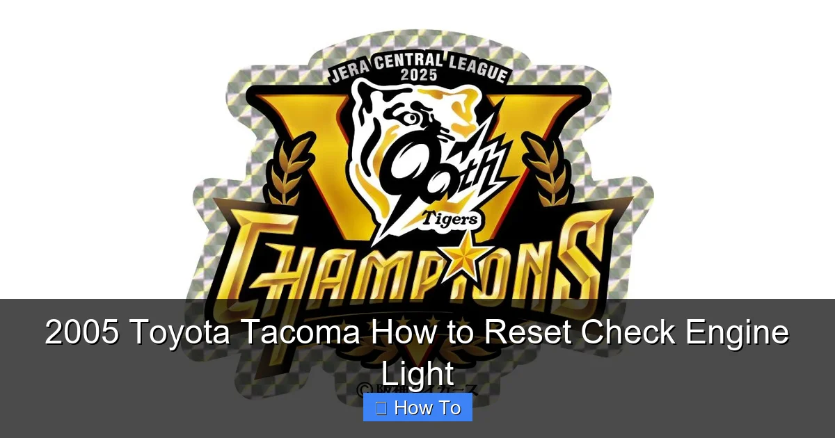 2005 Toyota Tacoma How to Reset Check Engine Light