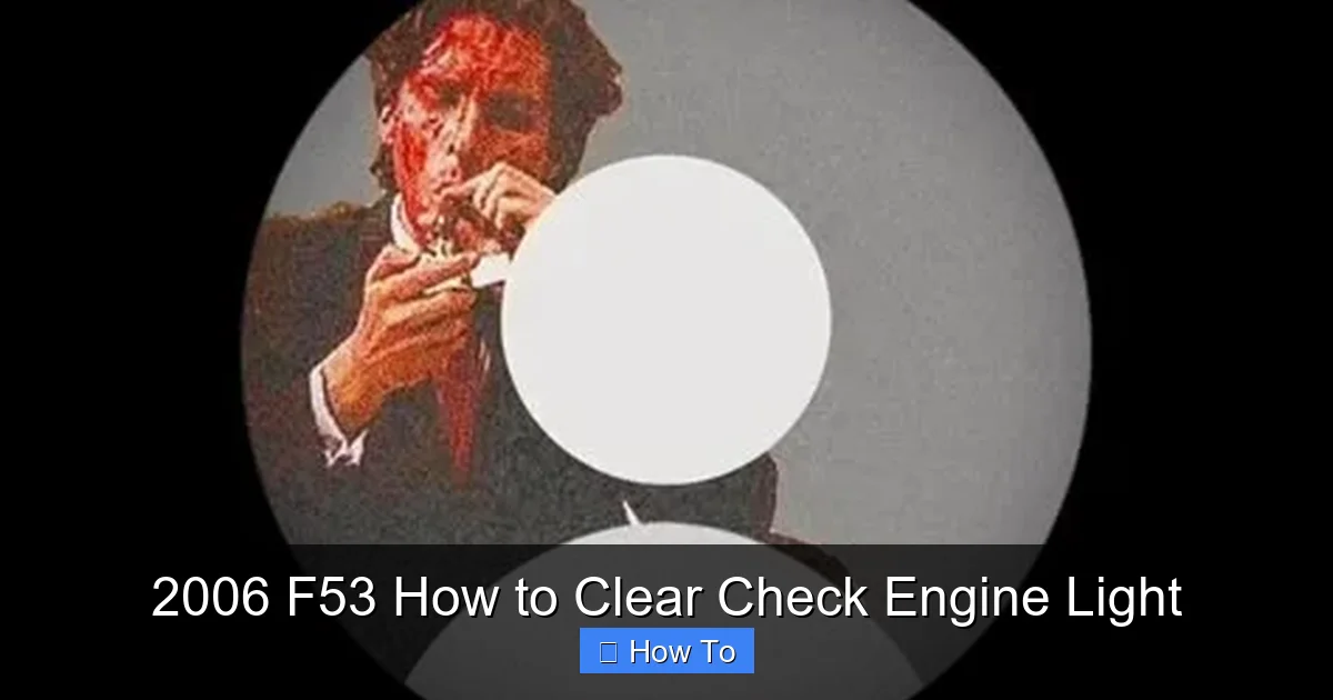 2006 F53 How to Clear Check Engine Light