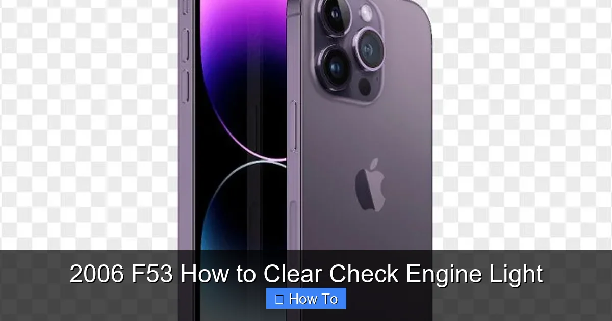 2006 F53 How to Clear Check Engine Light