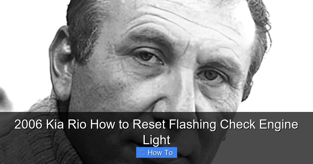 2006 Kia Rio How to Reset Flashing Check Engine Light