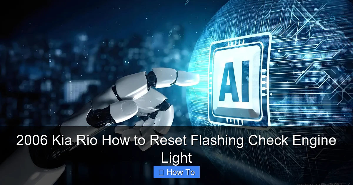2006 Kia Rio How to Reset Flashing Check Engine Light