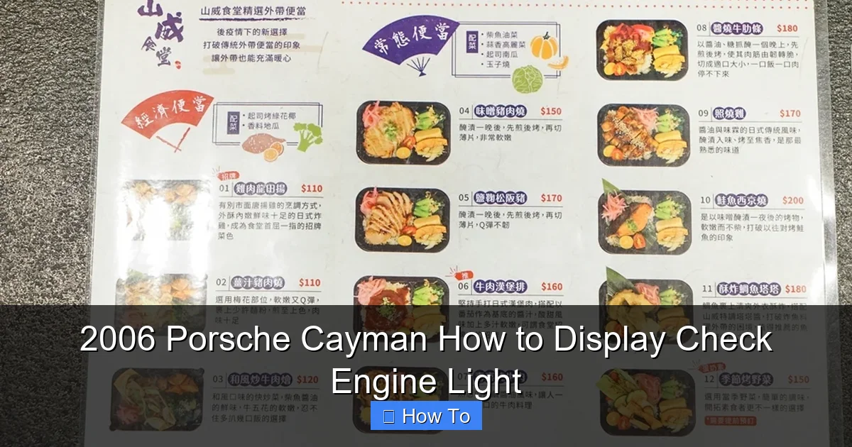 2006 Porsche Cayman How to Display Check Engine Light
