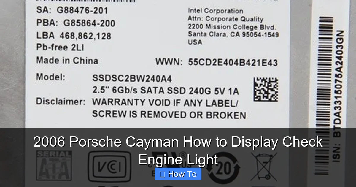 2006 Porsche Cayman How to Display Check Engine Light