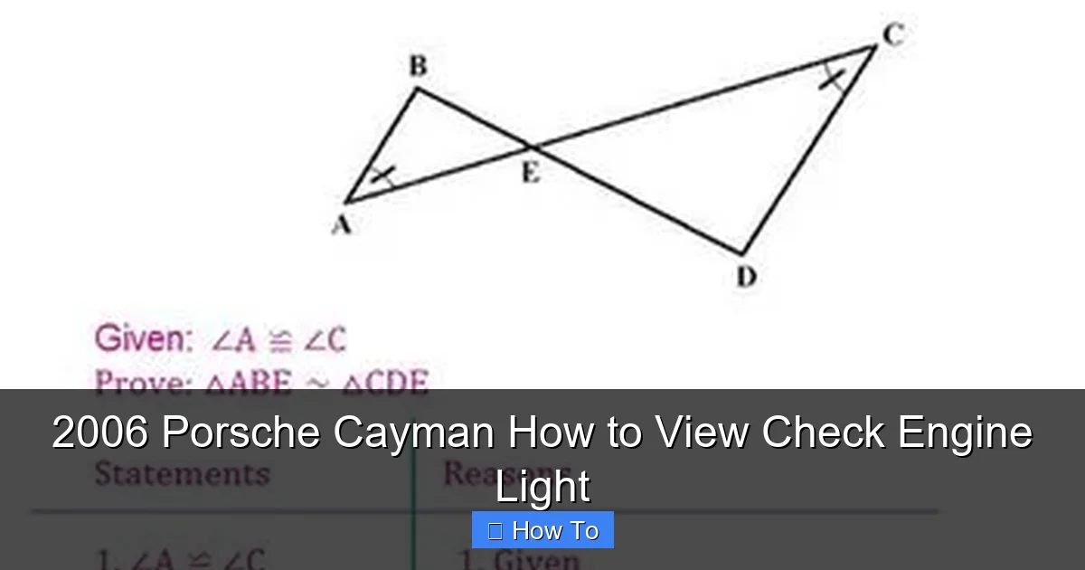 2006 Porsche Cayman How to View Check Engine Light