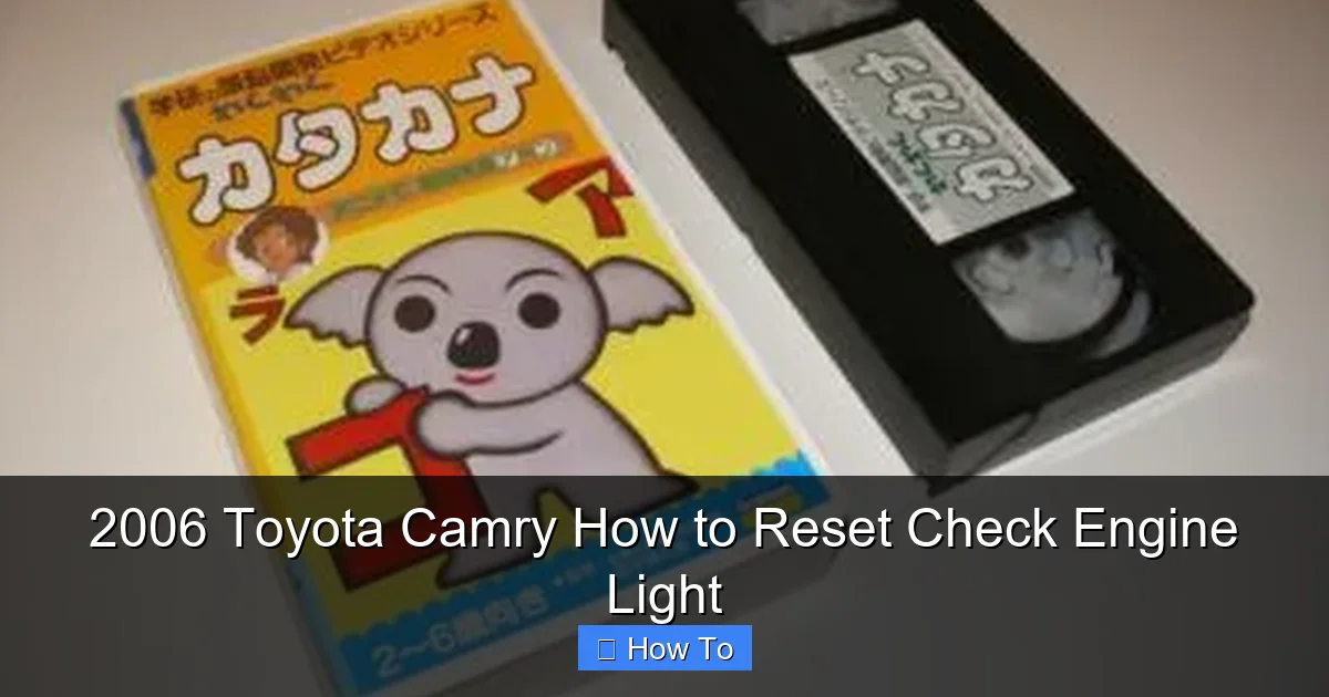 2006 Toyota Camry How to Reset Check Engine Light