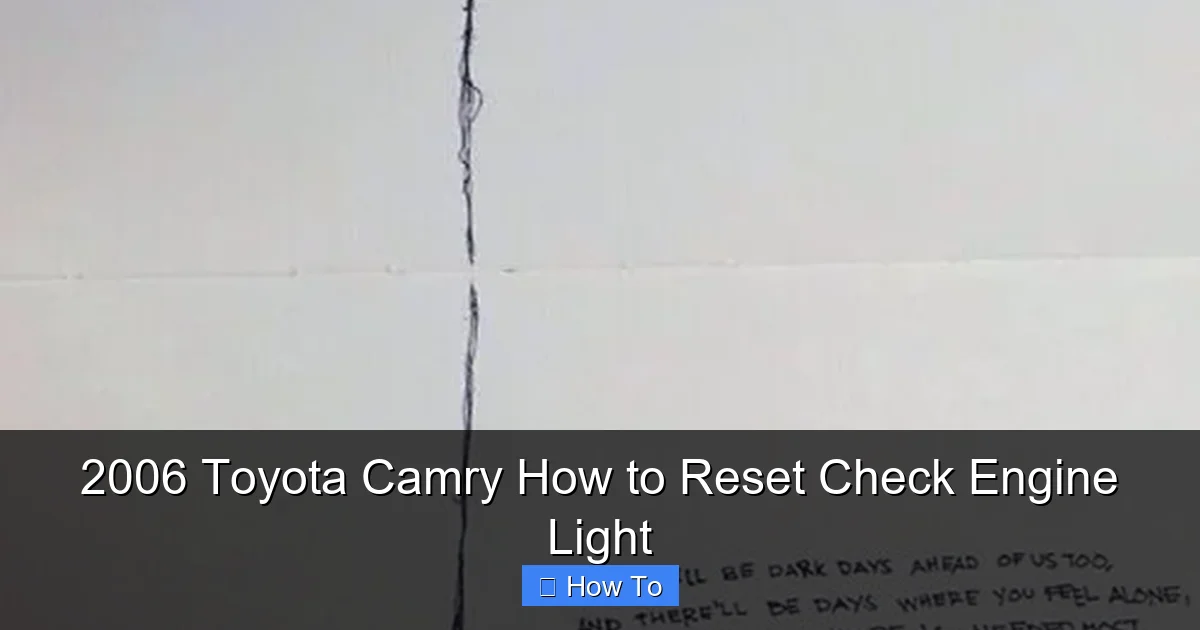 2006 Toyota Camry How to Reset Check Engine Light
