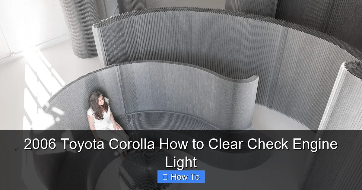 2006 Toyota Corolla How to Clear Check Engine Light