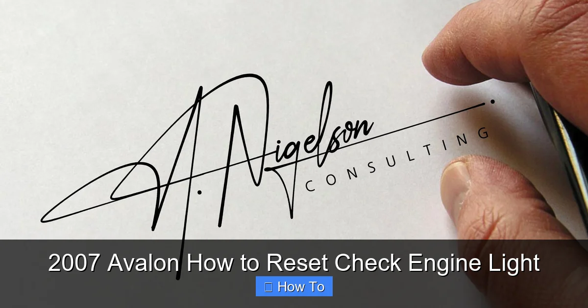 2007 Avalon How to Reset Check Engine Light