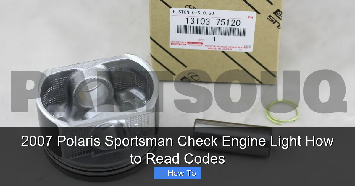 2007 Polaris Sportsman Check Engine Light How to Read Codes