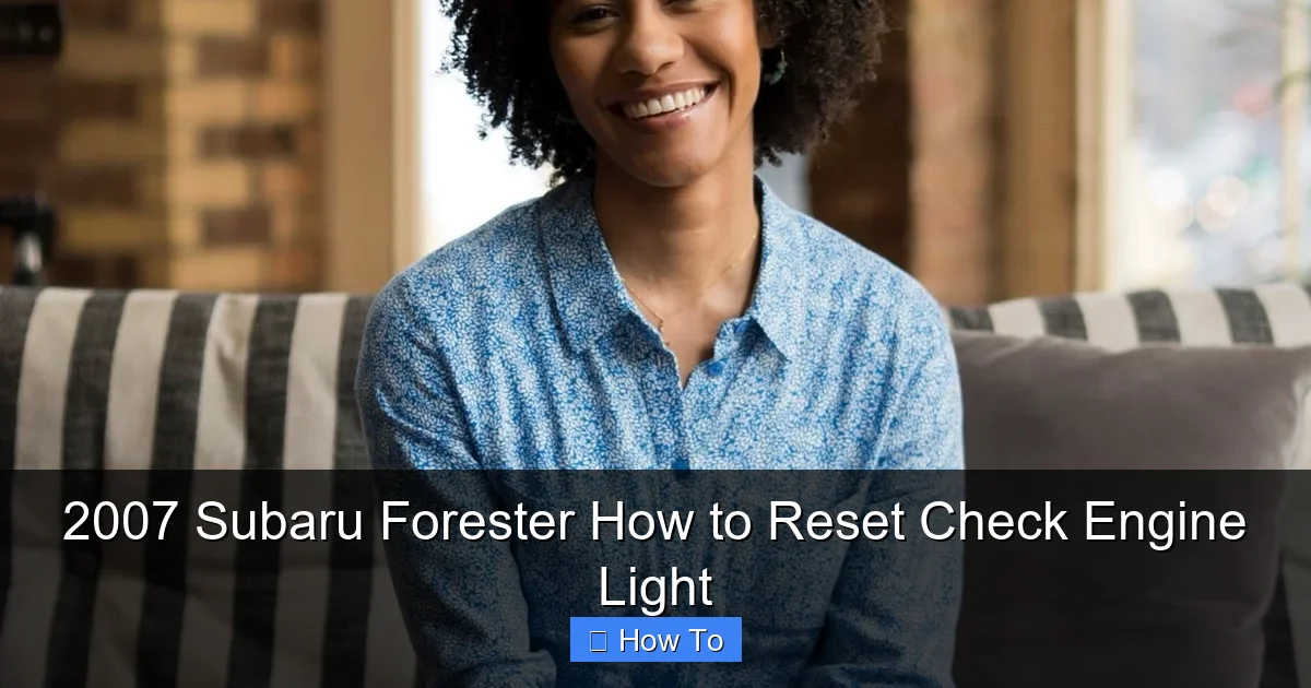 2007 Subaru Forester How to Reset Check Engine Light
