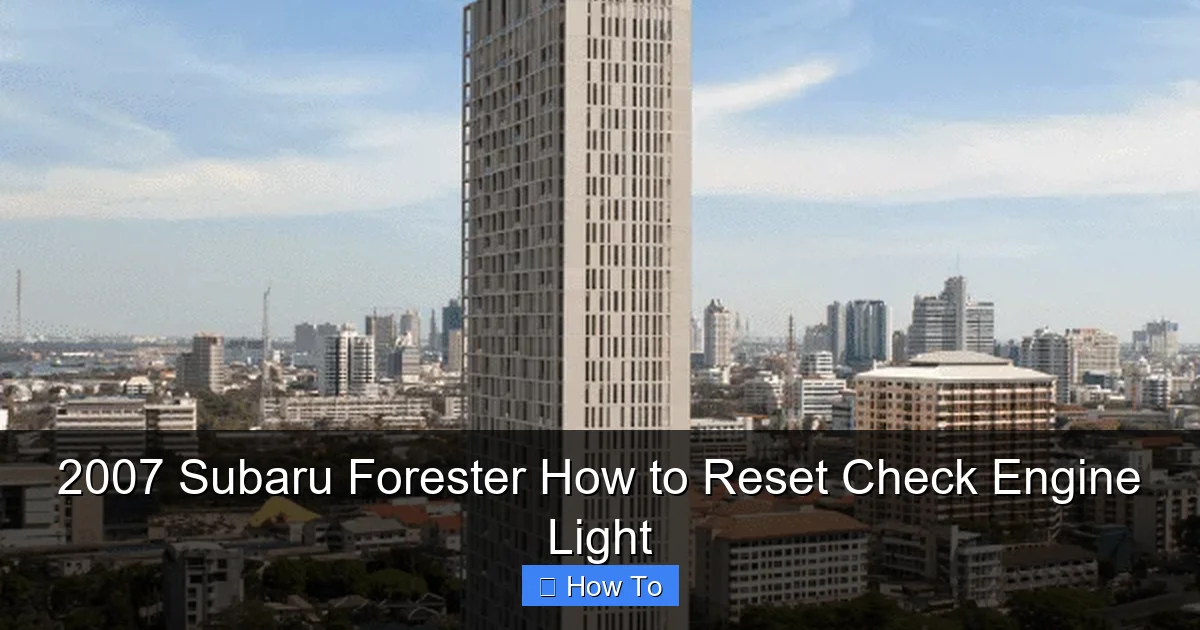 2007 Subaru Forester How to Reset Check Engine Light