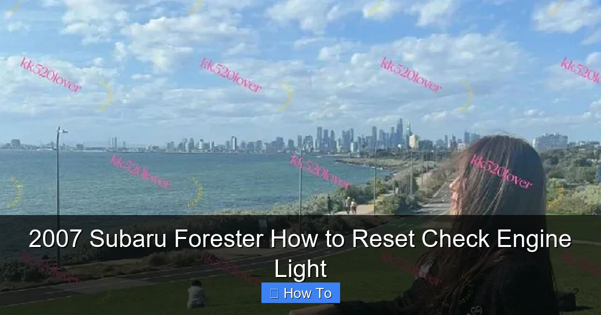 2007 Subaru Forester How to Reset Check Engine Light