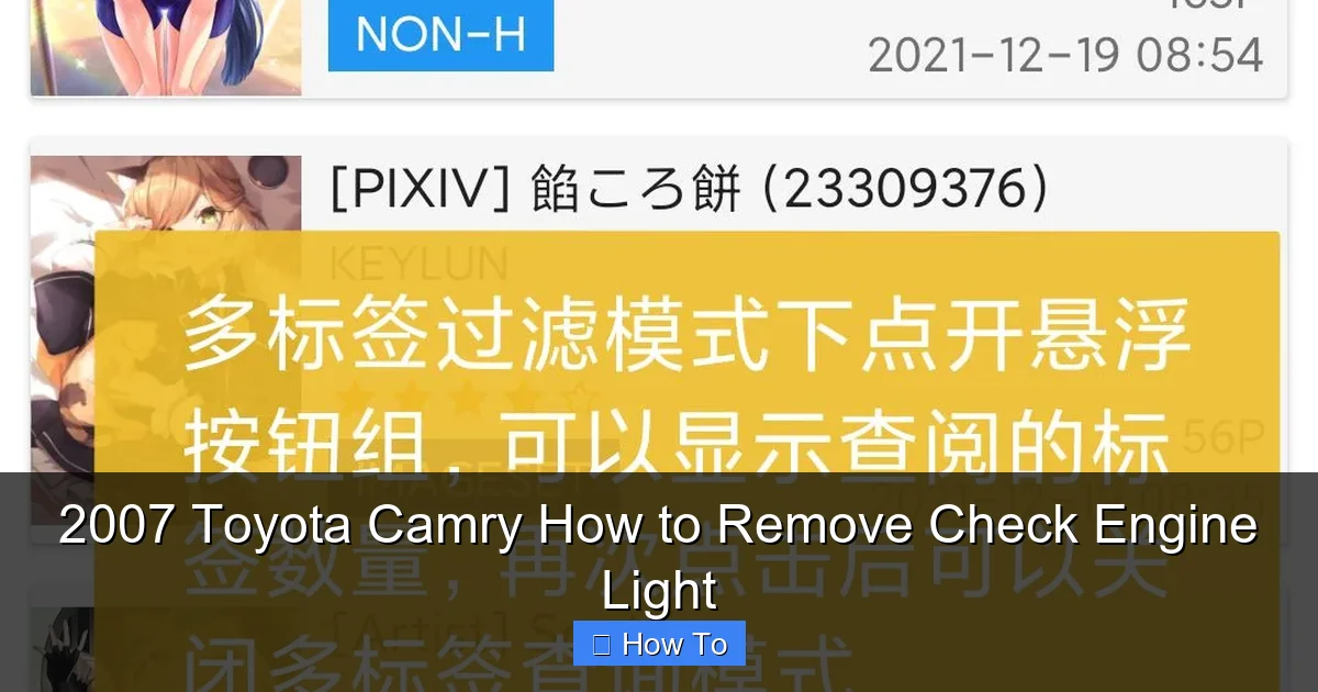 2007 Toyota Camry How to Remove Check Engine Light