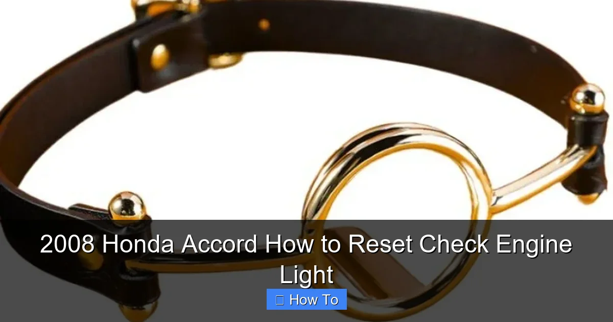 2008 Honda Accord How to Reset Check Engine Light