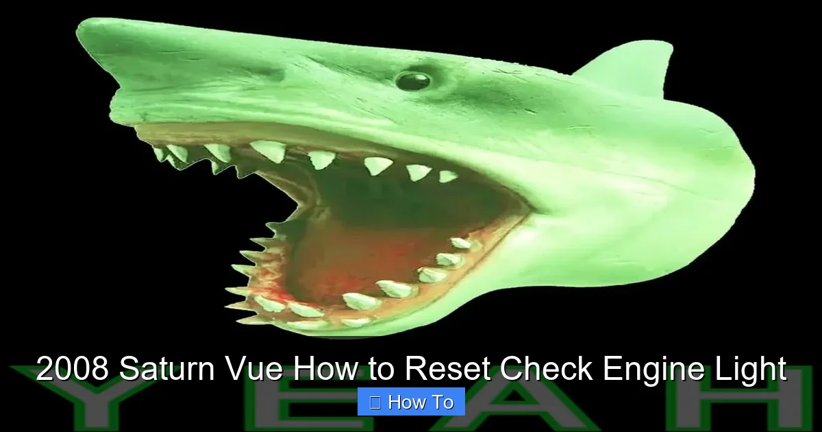 2008 Saturn Vue How to Reset Check Engine Light