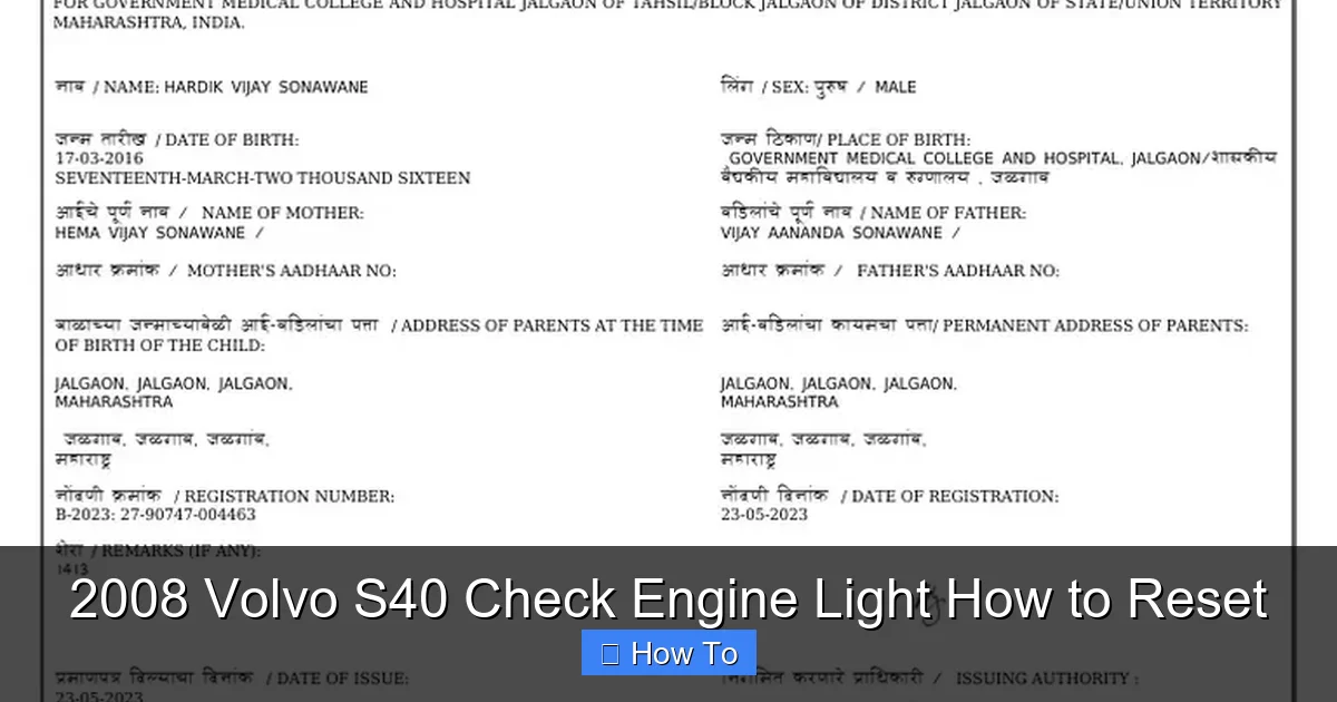 2008 Volvo S40 Check Engine Light How to Reset