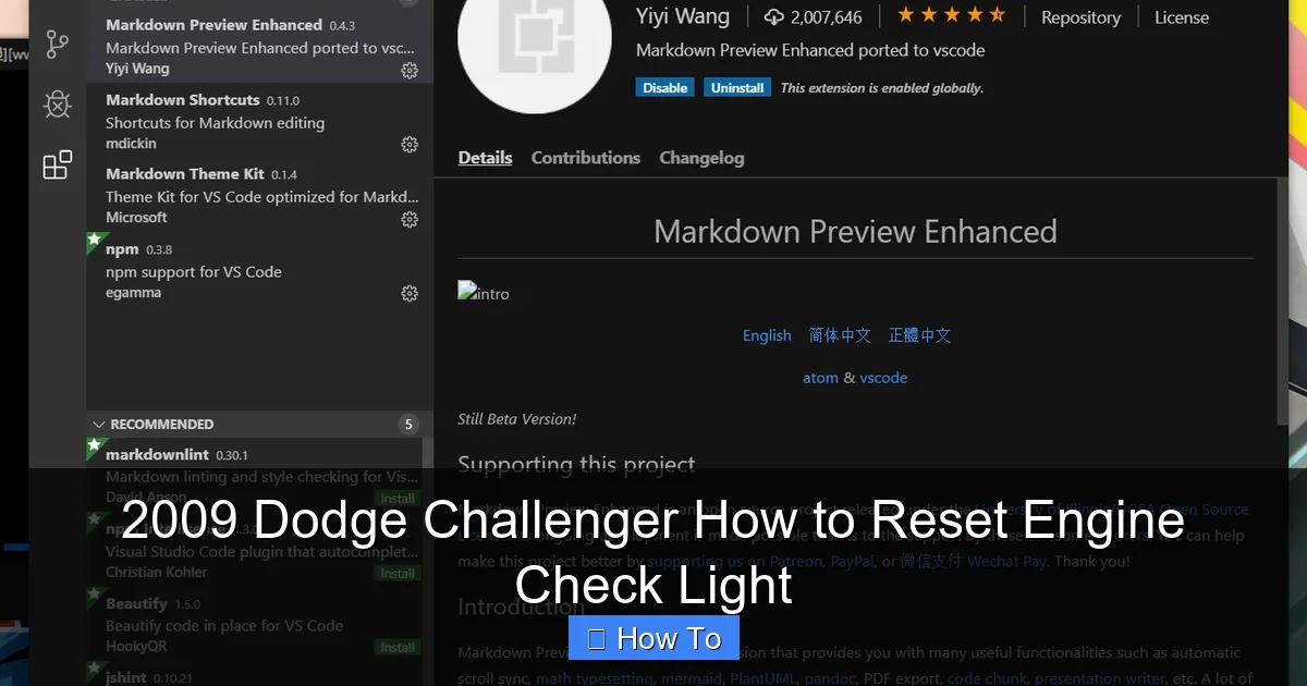 2009 Dodge Challenger How to Reset Engine Check Light