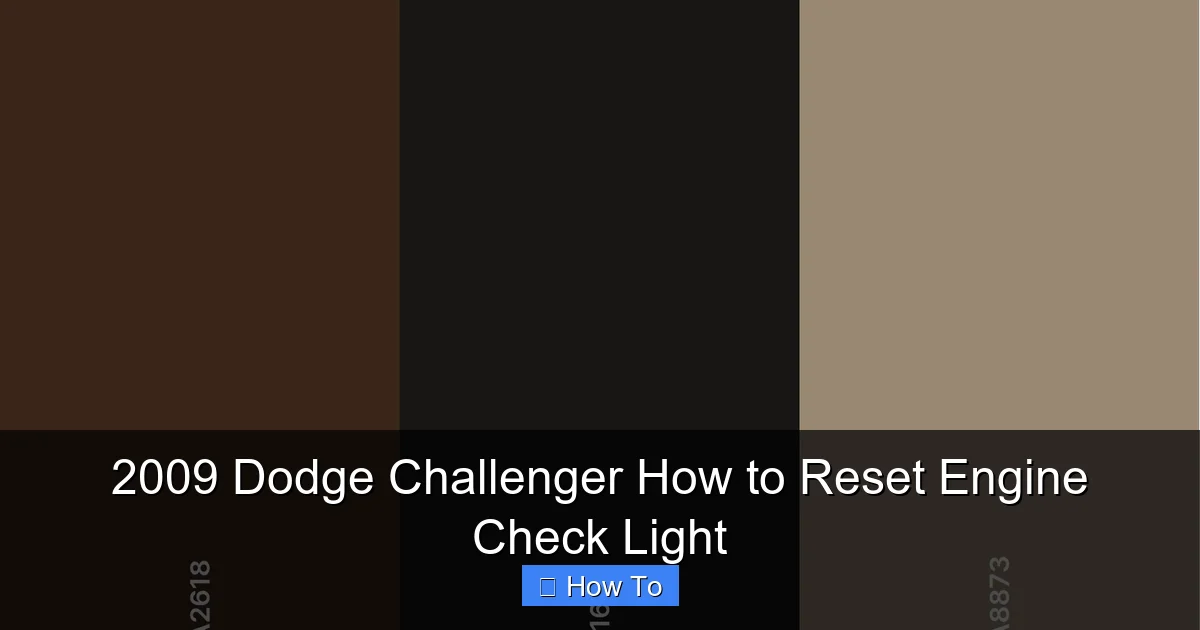 2009 Dodge Challenger How to Reset Engine Check Light