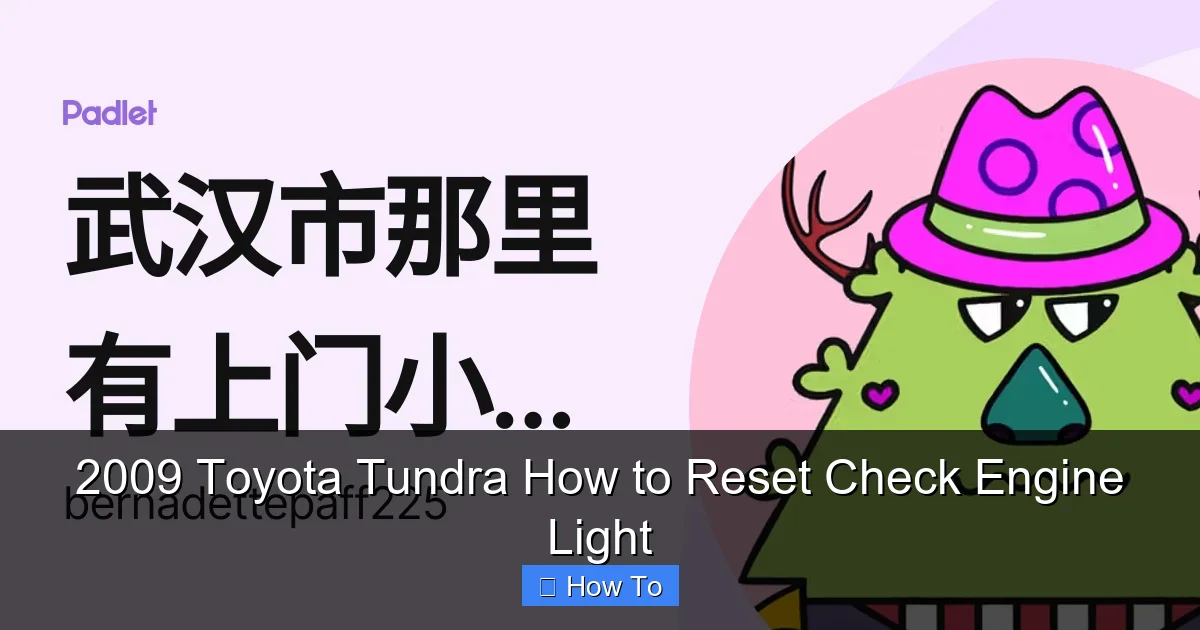 2009 Toyota Tundra How to Reset Check Engine Light
