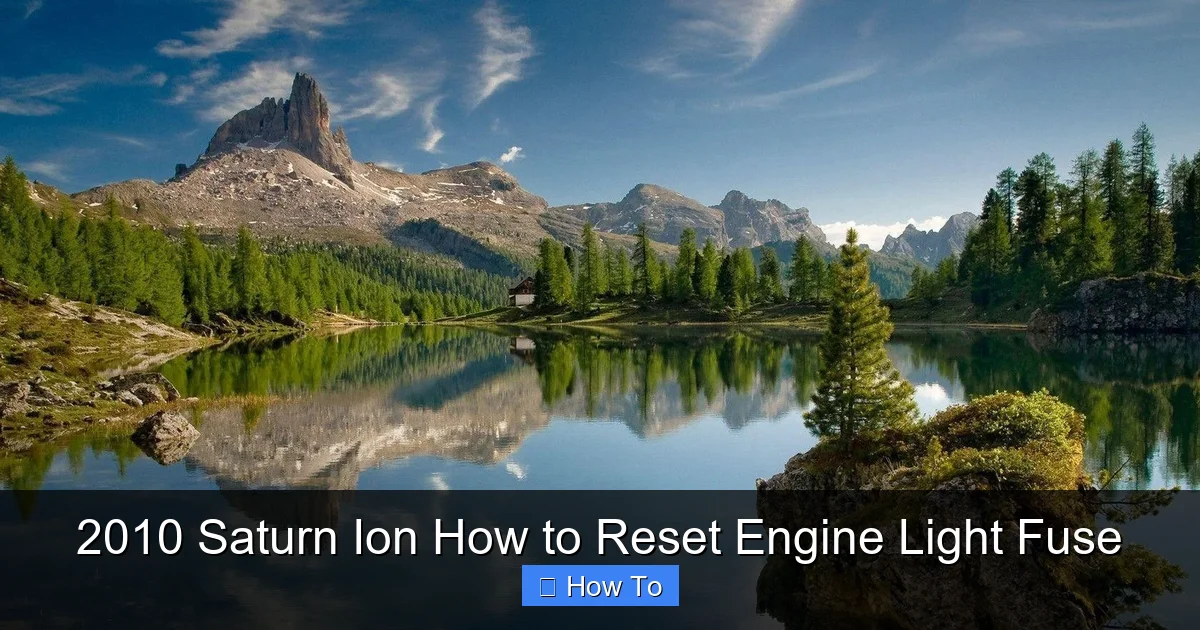 2010 Saturn Ion How to Reset Engine Light Fuse