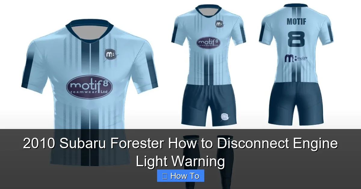 2010 Subaru Forester How to Disconnect Engine Light Warning