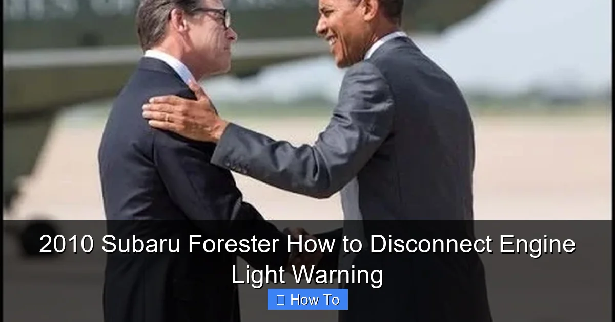 2010 Subaru Forester How to Disconnect Engine Light Warning