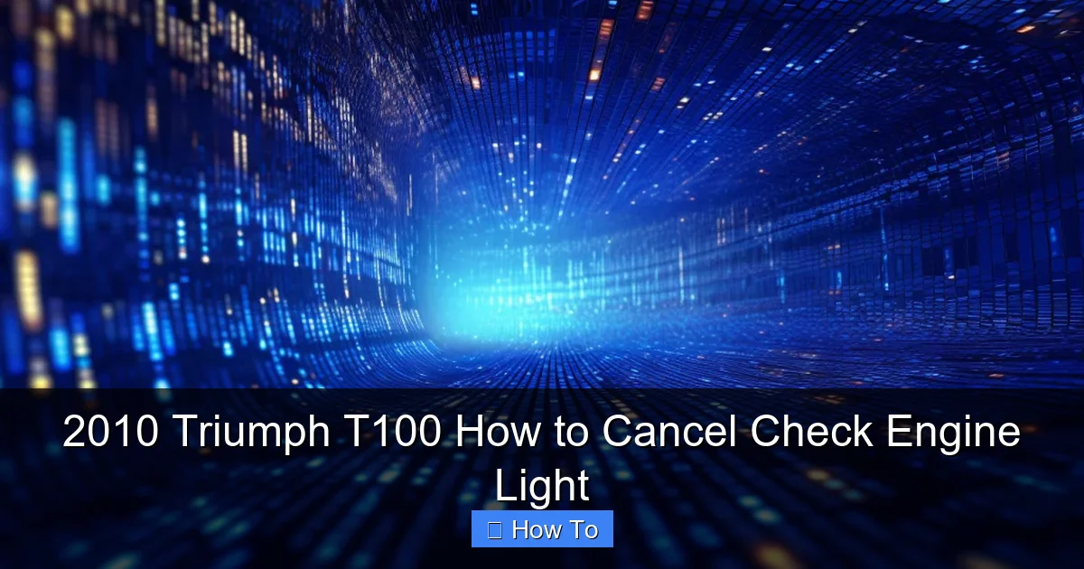 2010 Triumph T100 How to Cancel Check Engine Light