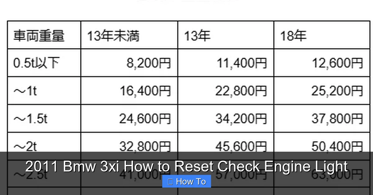 2011 Bmw 3xi How to Reset Check Engine Light