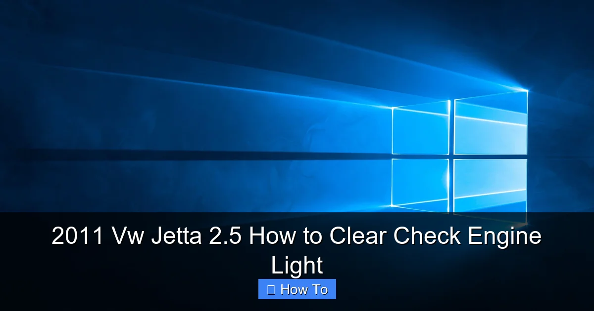 2011 Vw Jetta 2.5 How to Clear Check Engine Light