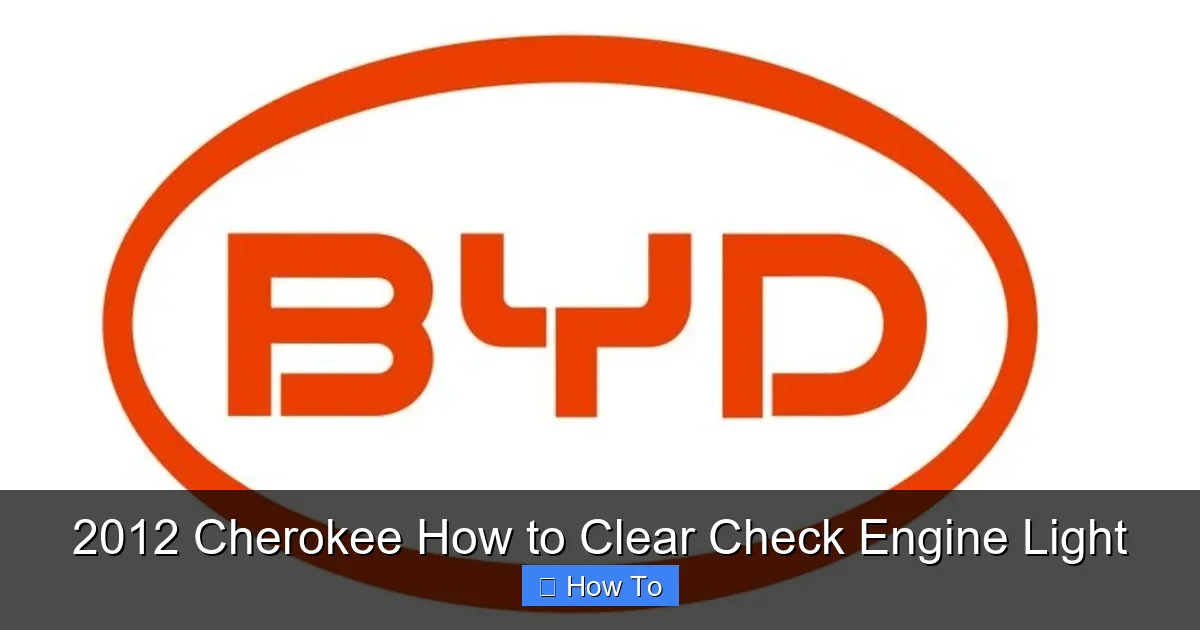 2012 Cherokee How to Clear Check Engine Light