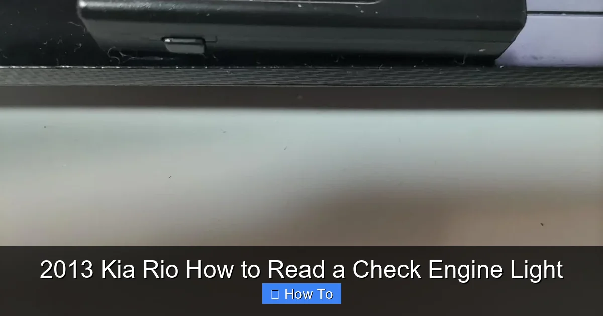 2013 Kia Rio How to Read a Check Engine Light