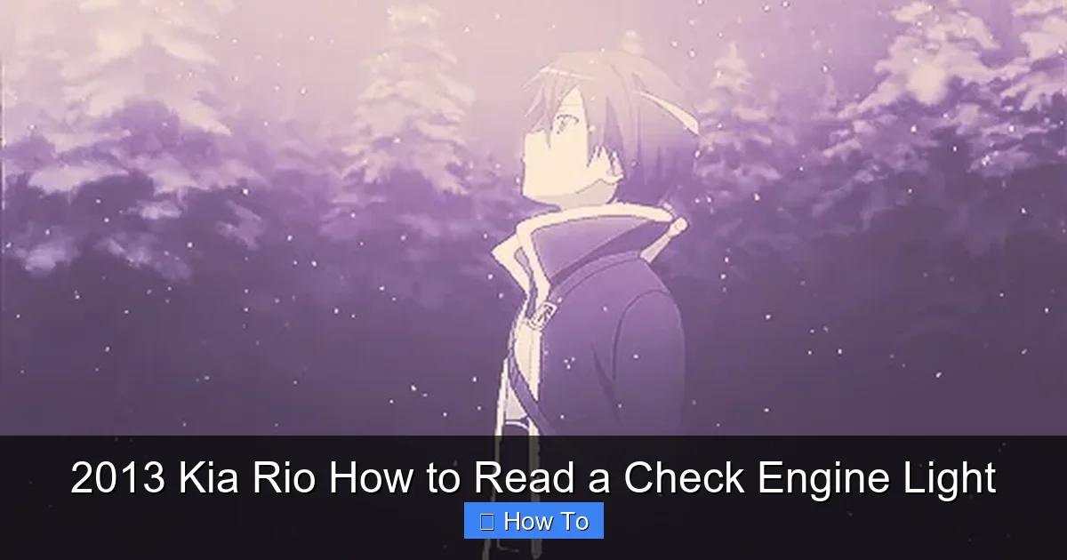 2013 Kia Rio How to Read a Check Engine Light