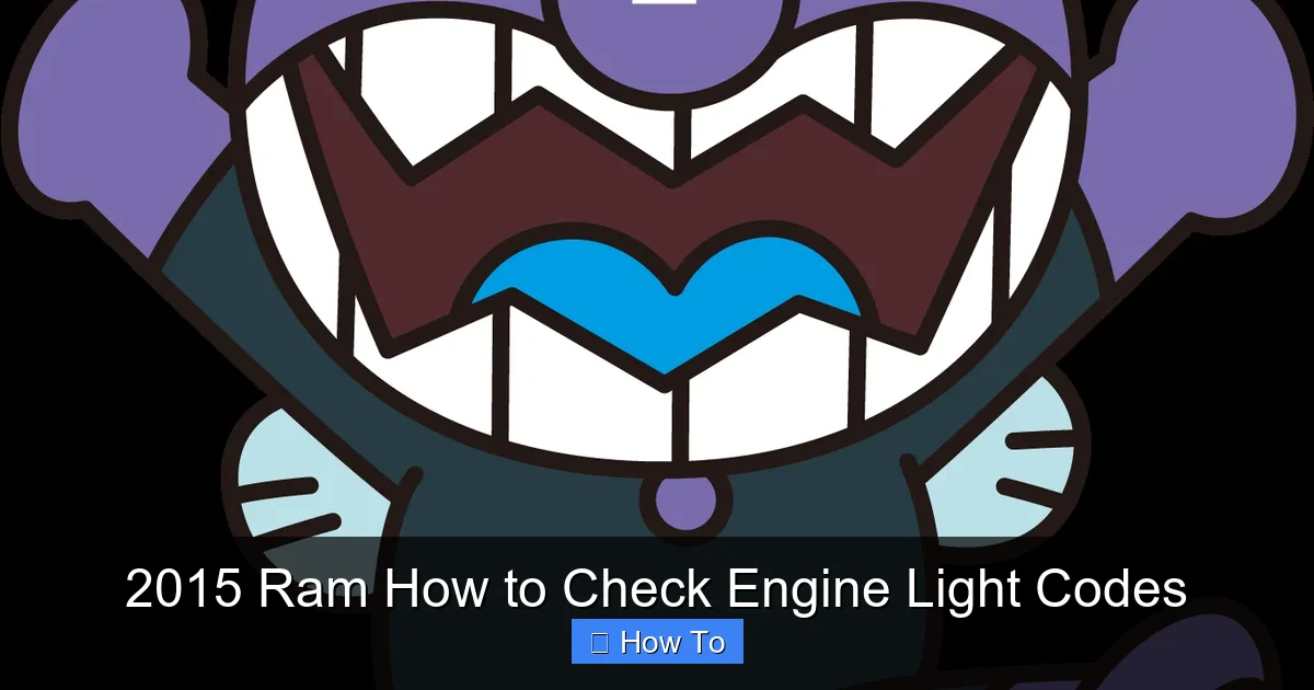 2015 Ram How to Check Engine Light Codes
