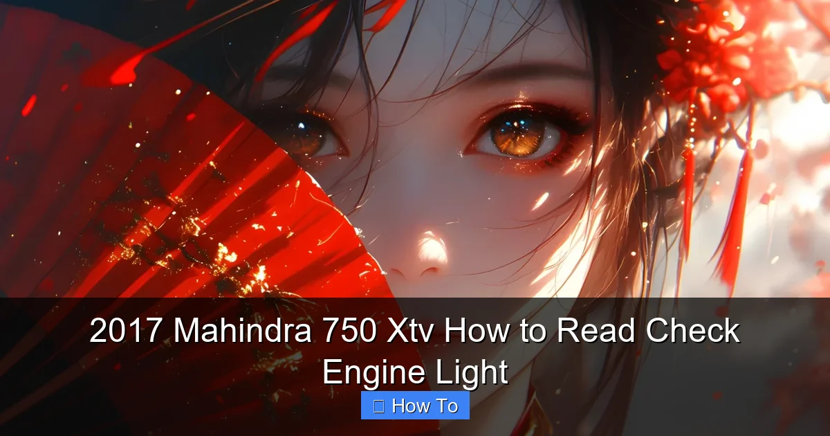 2017 Mahindra 750 Xtv How to Read Check Engine Light