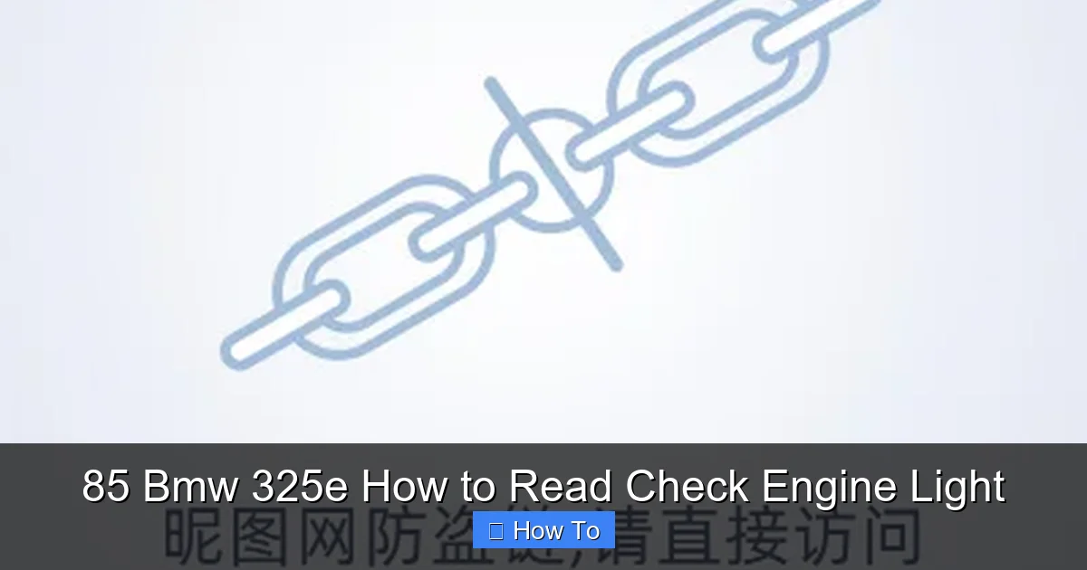 85 Bmw 325e How to Read Check Engine Light