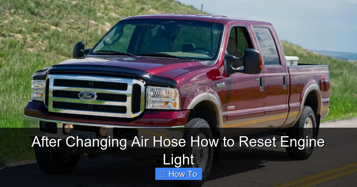 After Changing Air Hose How to Reset Engine Light