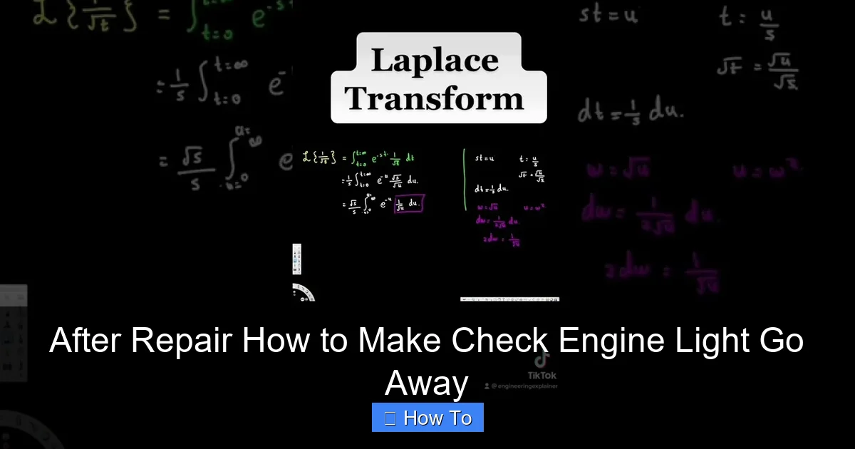 After Repair How to Make Check Engine Light Go Away