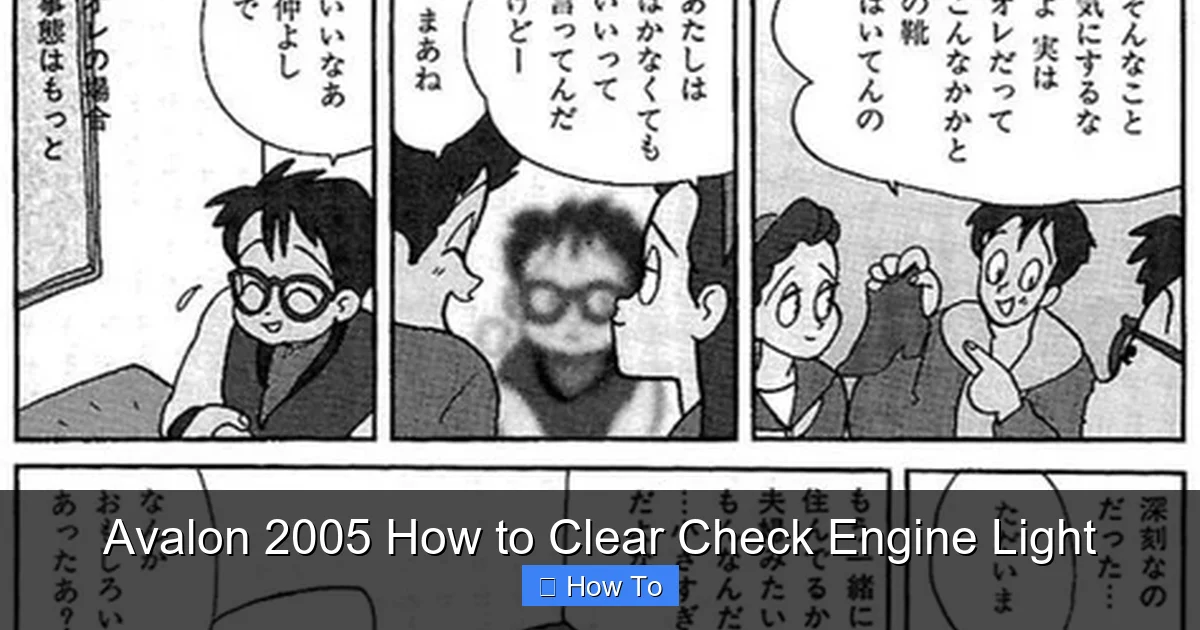 Avalon 2005 How to Clear Check Engine Light