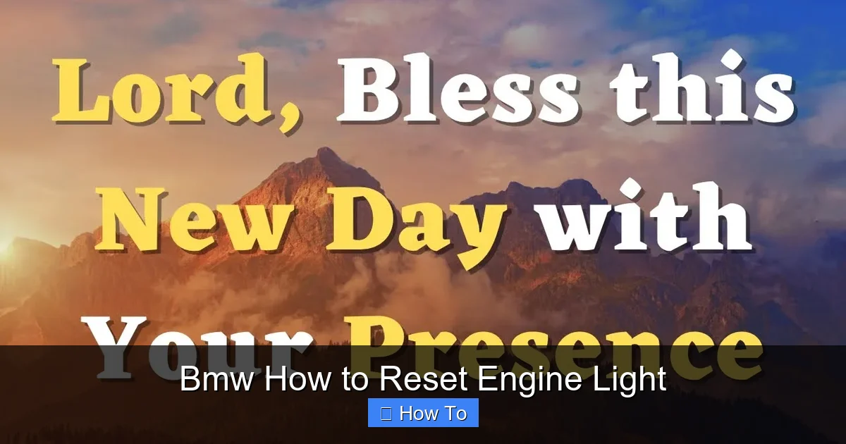 Bmw How to Reset Engine Light
