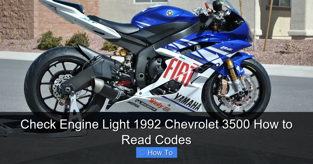 Check Engine Light 1992 Chevrolet 3500 How to Read Codes