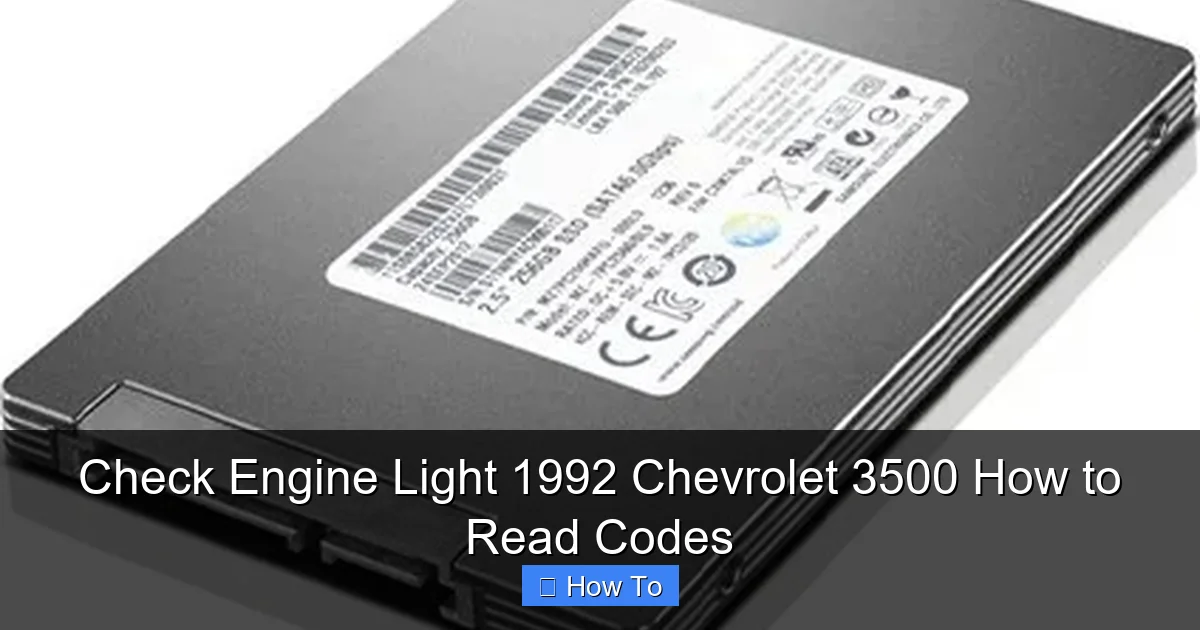 Check Engine Light 1992 Chevrolet 3500 How to Read Codes