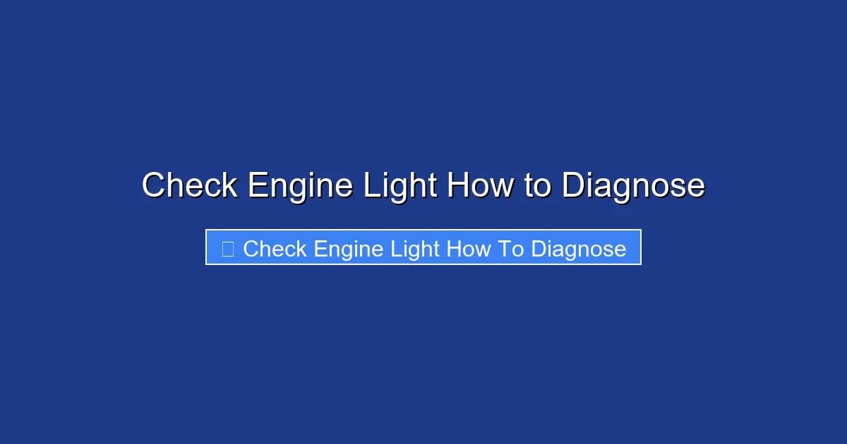Check Engine Light How to Diagnose