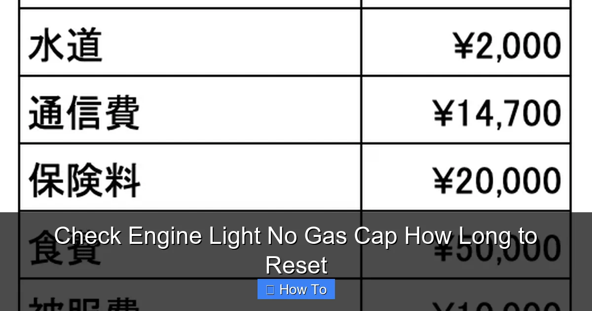 Check Engine Light No Gas Cap How Long to Reset